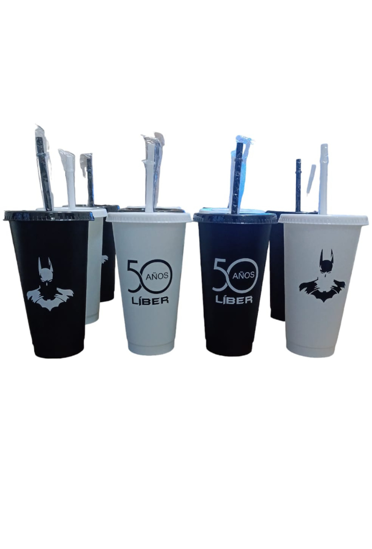 Vaso plástico rígido con sorbo - Imagen 2